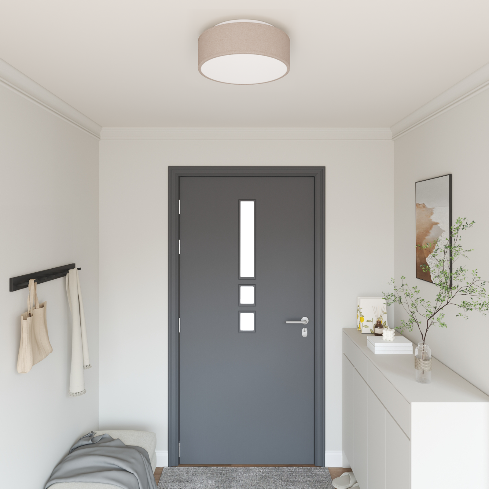 Lampade da soffitto a incasso tortora Ø 38 cm tessuto E27