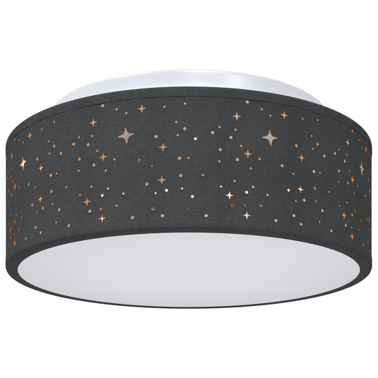 Lampade da soffitto con paralume stellato Nero Ø 30 cm Tessuto E27