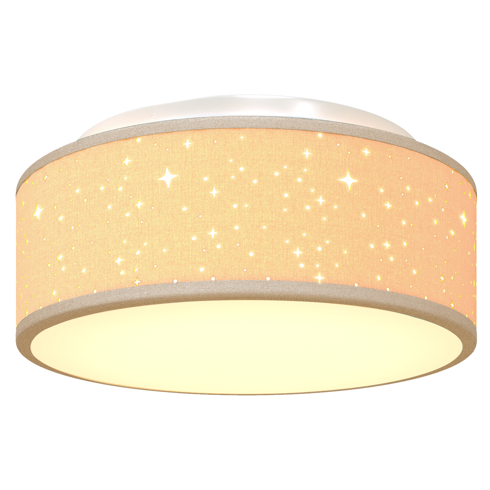 Lampade da soffitto con paralume stellato tortora Ø 30 cm tessuto E27