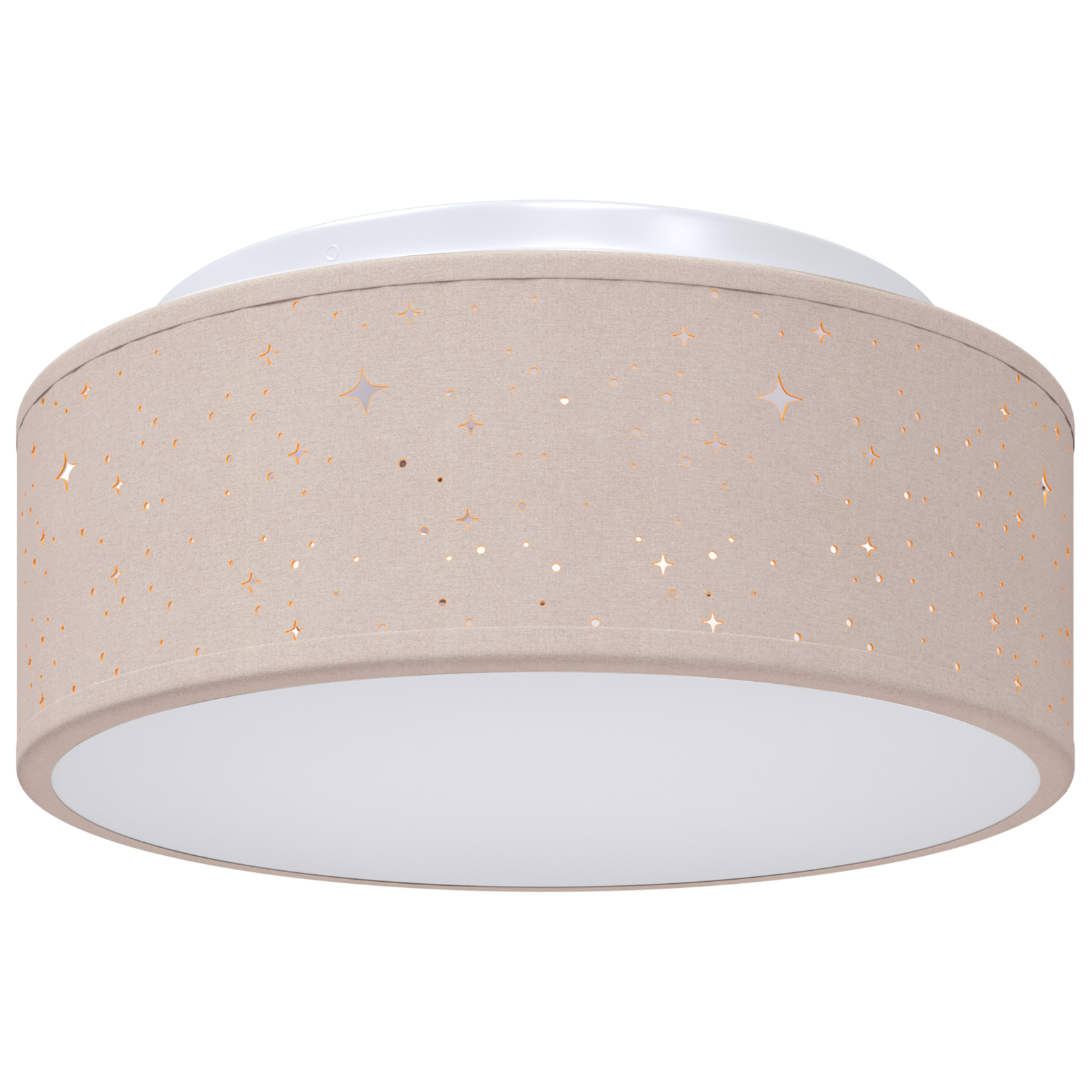 Lampade da soffitto con paralume stellato tortora Ø 30 cm tessuto E27
