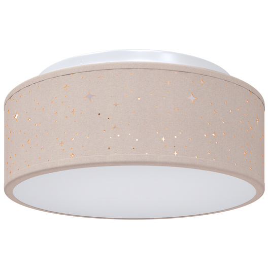 Lampade da soffitto con paralume stellato tortora Ø 30 cm tessuto E27