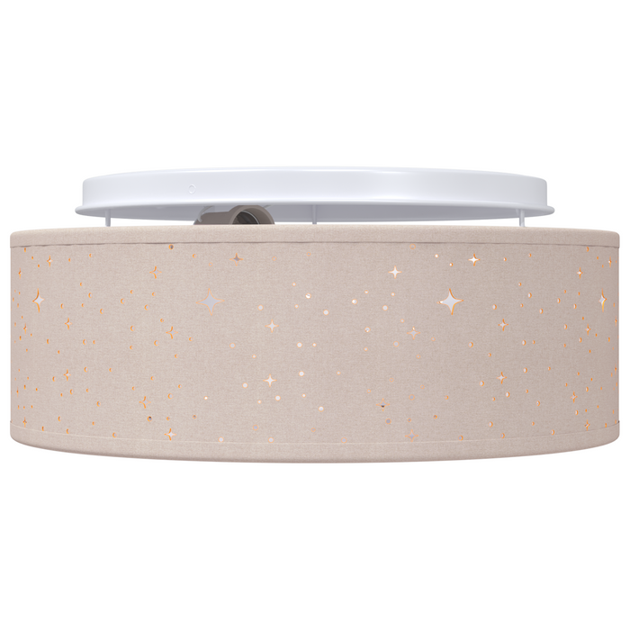 Lampade da soffitto con paralume stellato tortora Ø 30 cm tessuto E27