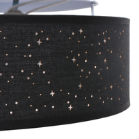 Lampade da soffitto con paralume stellato Nero Ø 38 cm Tessuto E27