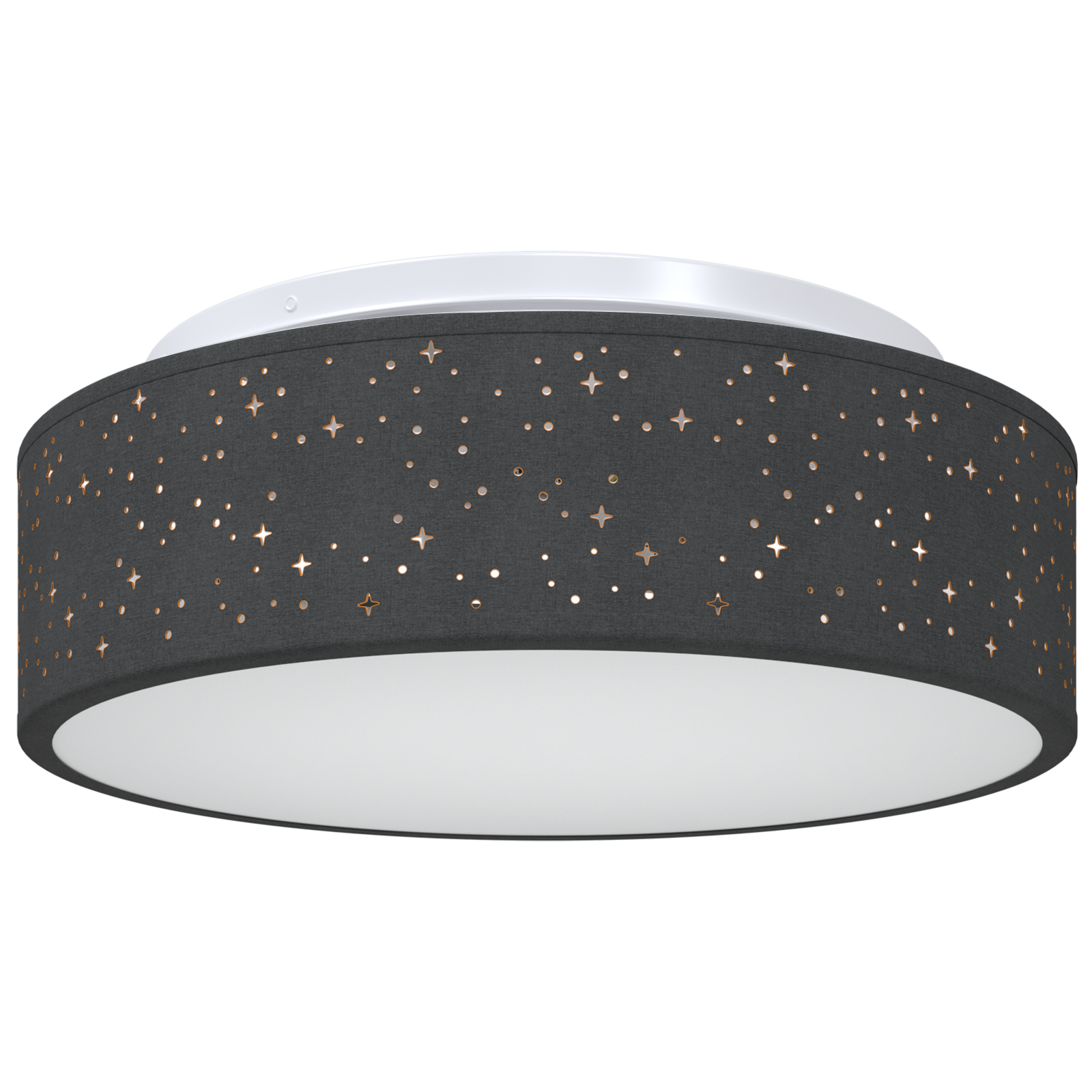 Lampade da soffitto con paralume stellato Nero Ø 38 cm Tessuto E27