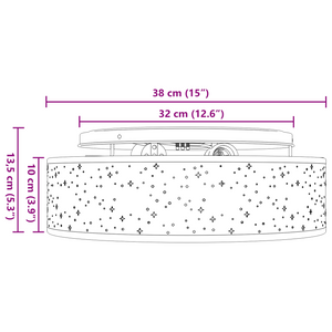 Lampade da soffitto con paralume stellato grigio Ø 38 cm tessuto E27