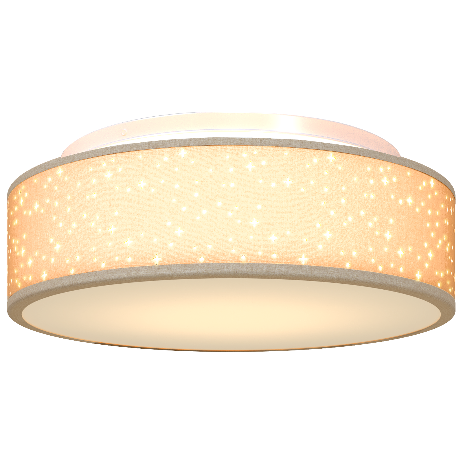 Lampade da soffitto con paralume stellato Tortora Ø 38 cm Tessuto E27