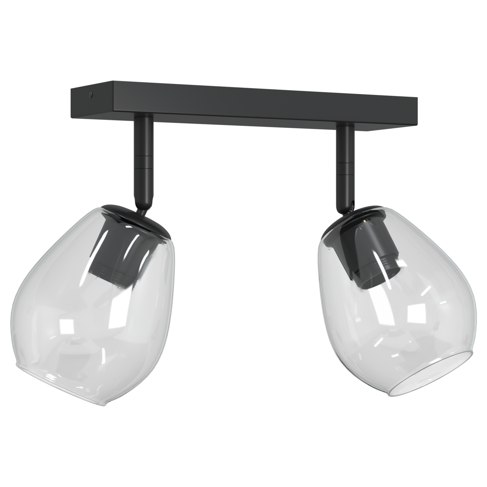 Lampade da soffitto con paralume in vetro regolabile Anthracite E27