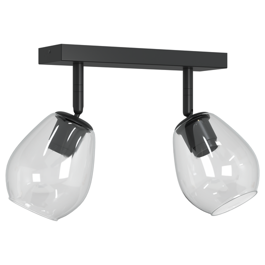 Lampade da soffitto con paralume in vetro regolabile Anthracite E27