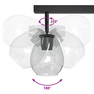 Lampade da soffitto con paralume in vetro regolabile anthracite E27