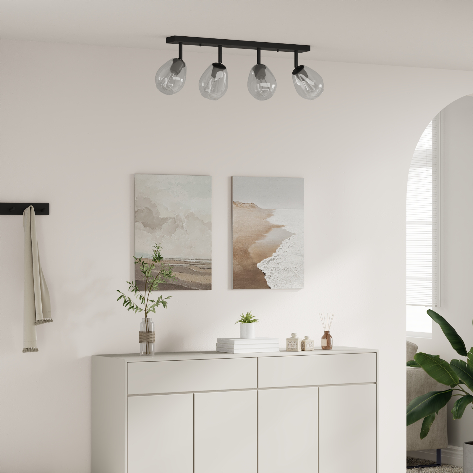 Lampade da soffitto con paralume in vetro regolabile anthracite E27