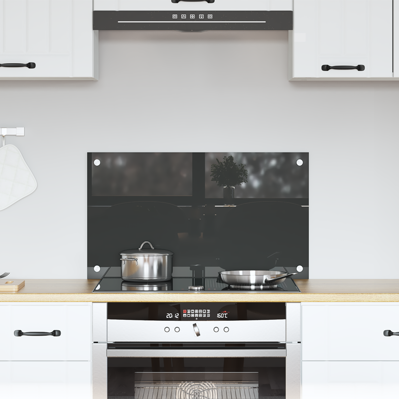 Schienale Cucina Grigio Scuro 70x40x0,6 cm in Vetro Temperato di