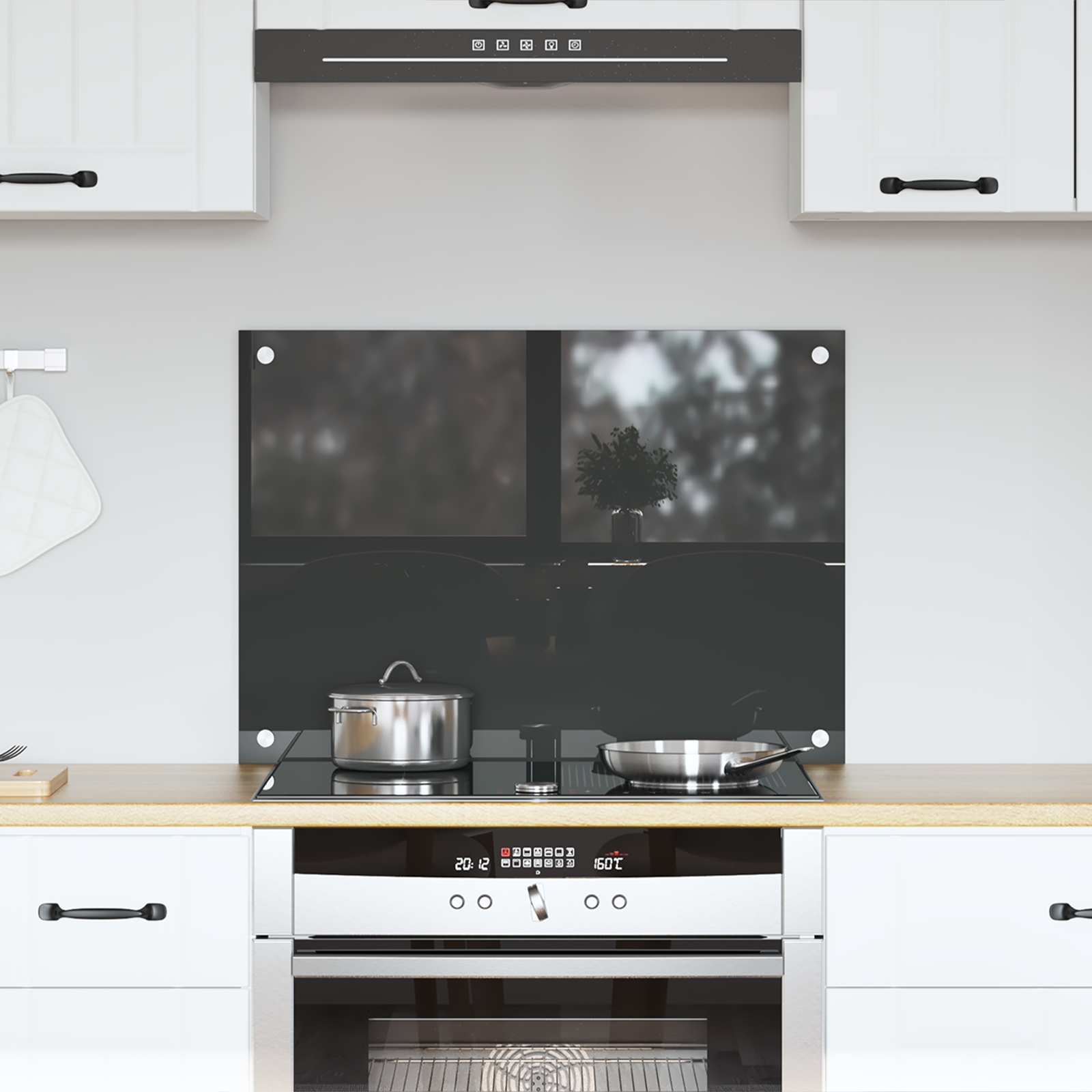 Schienale Cucina Grigio Scuro 70x50x0,6 cm Vetro Temperato