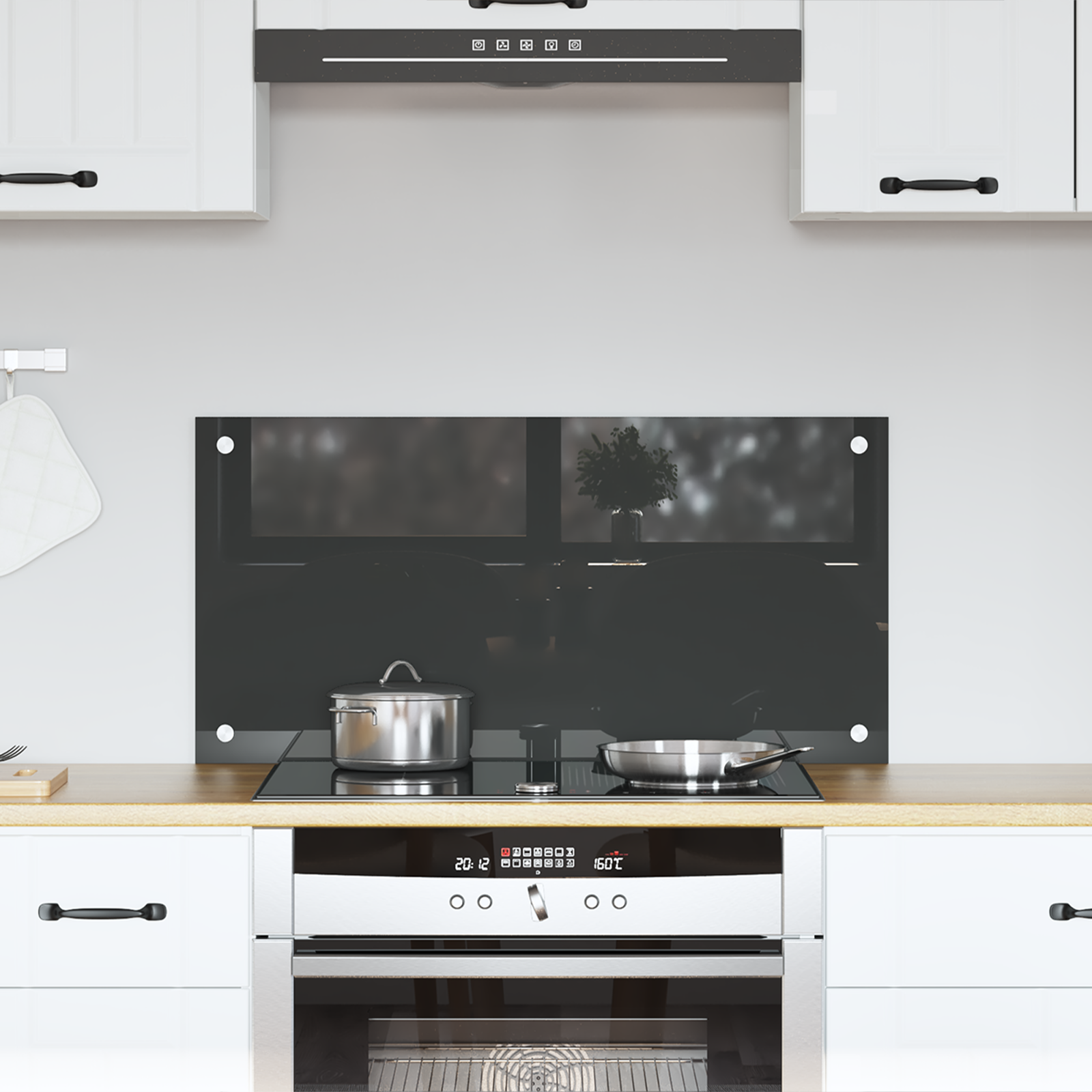 Schienale Cucina Grigio Scuro 80x40x0,6 cm in Vetro Temperato