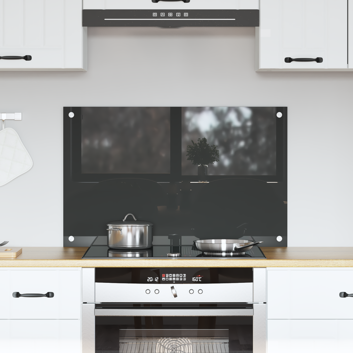 Schienale Cucina Grigio Scuro 80x50x0.6 cm Vetro Temperato