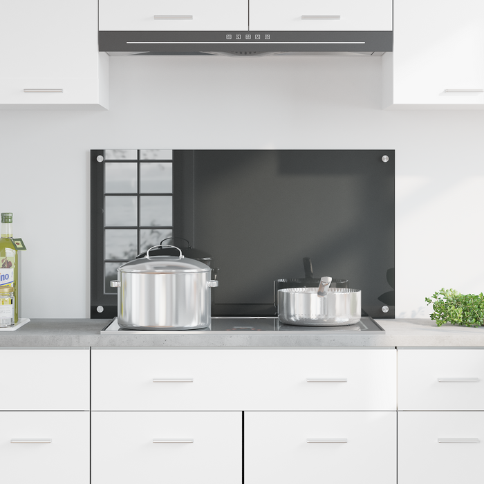 Paravento da Cucina Grigio Scuro 90x50x0,6 cm in Vetro Temperato