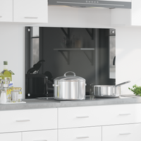 Schienale Cucina Grigio Scuro 90x60x0,6 cm in Vetro Temperato