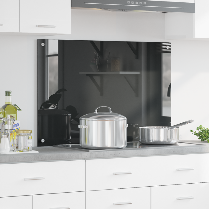 Schienale Cucina Grigio Scuro 90x60x0,6 cm in Vetro Temperato