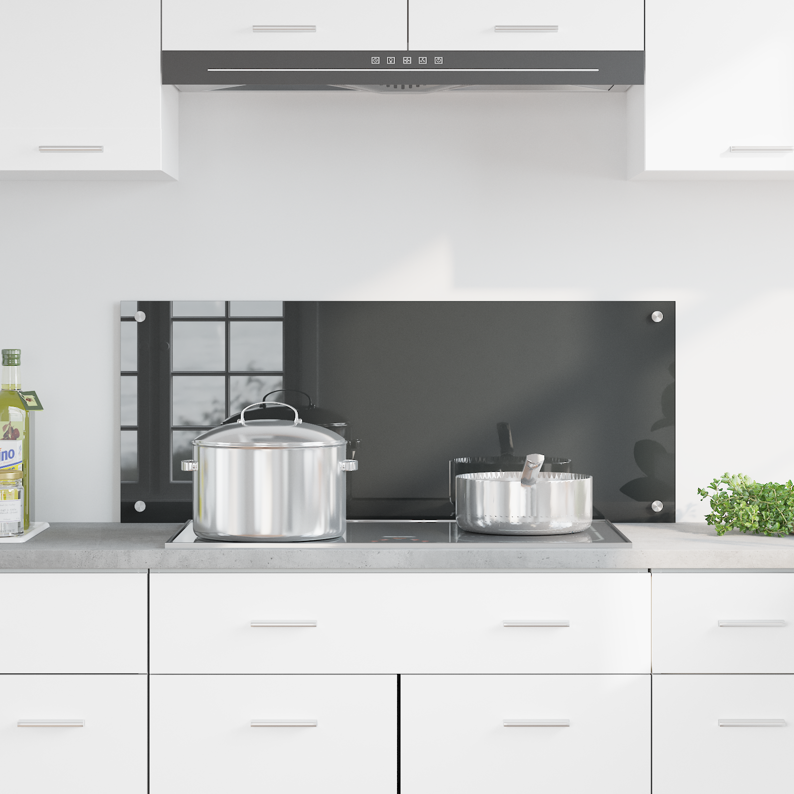 Schermo da Cucina  Grigio Scuro 100x40x0,6 cm Vetri Temperati