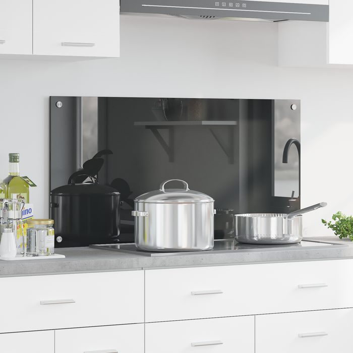 Schienale Cucina Grigio Scuro 100x50x0,6 cm Vetro Temperato