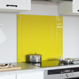 Schienale da Cucina Giallo 70x60x0,6 cm in Vetro Temperato -