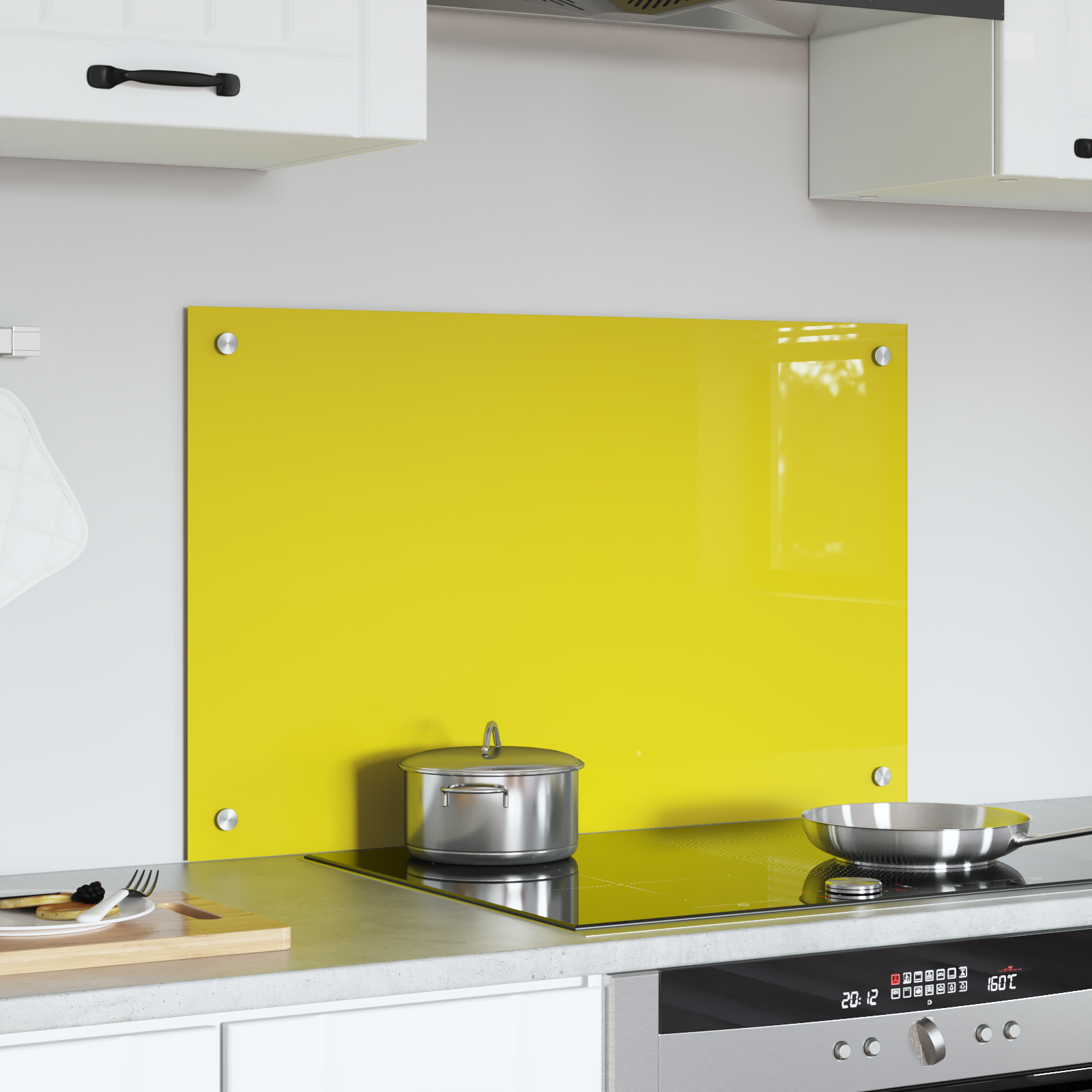 schienale cucina  giallo 80x50x0,6 cm vetro temperato