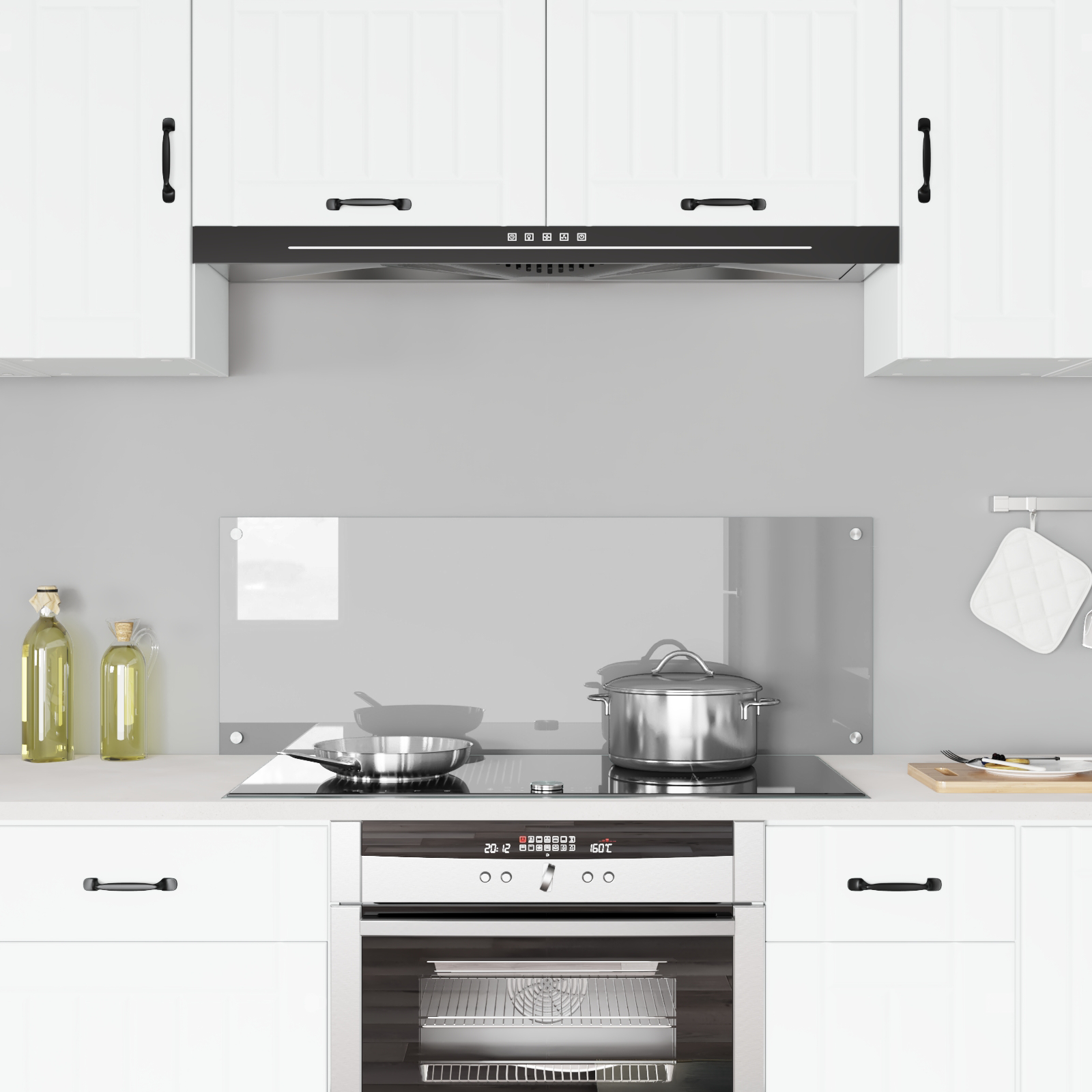 Schienale Cucina Grigio Chiaro 110x40x0,6 cm Vetro Temperato di