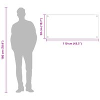 Fascia cucina  Grigio chiaro 110x50x0,6 cm in vetro temperato