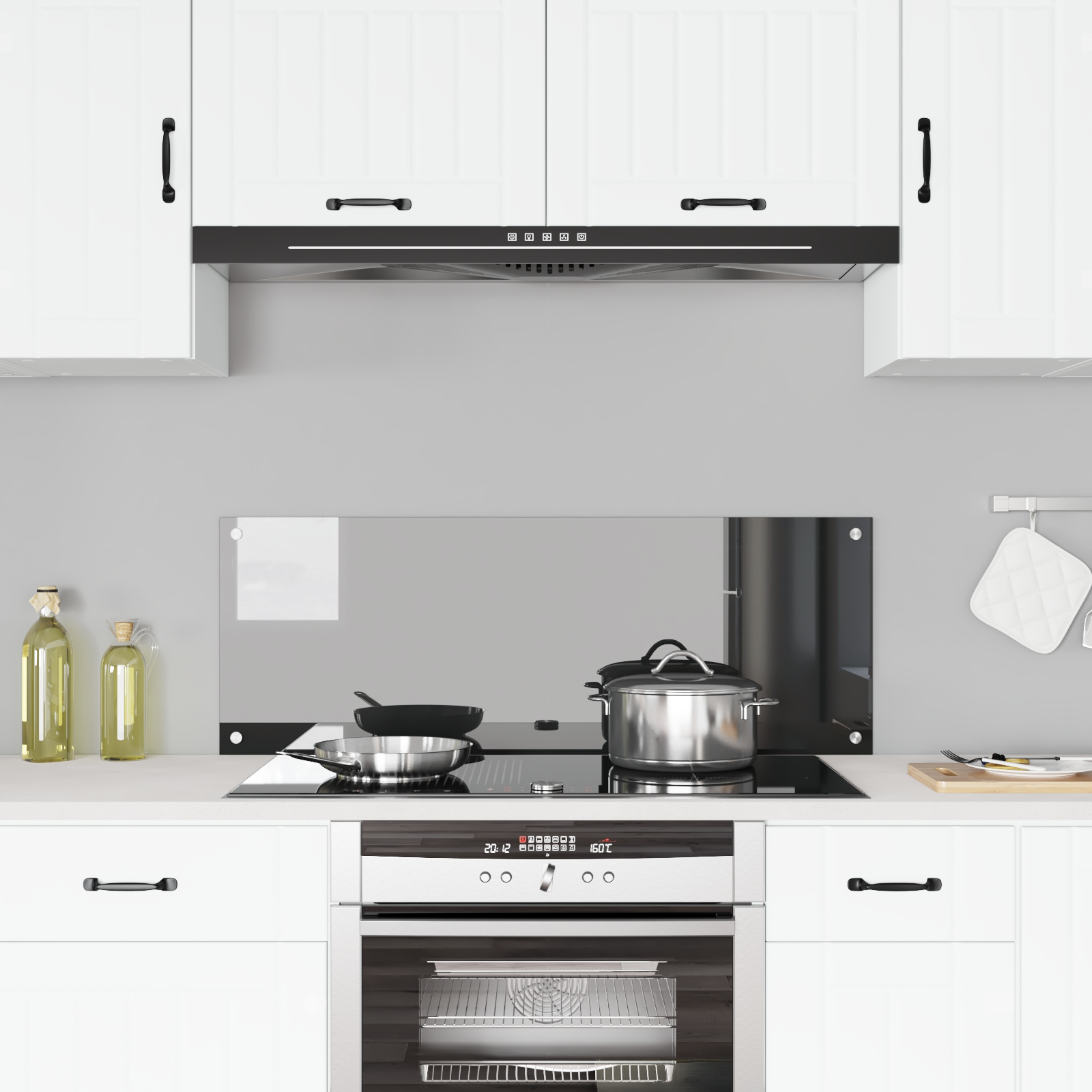 Schienale da cucina  Grigio scuro 110x40x0,6 cm in vetro temperato