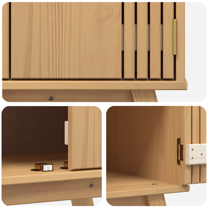 Mobiletto da Cucina 114x43x73,5 cm in Legno Massello di Pino