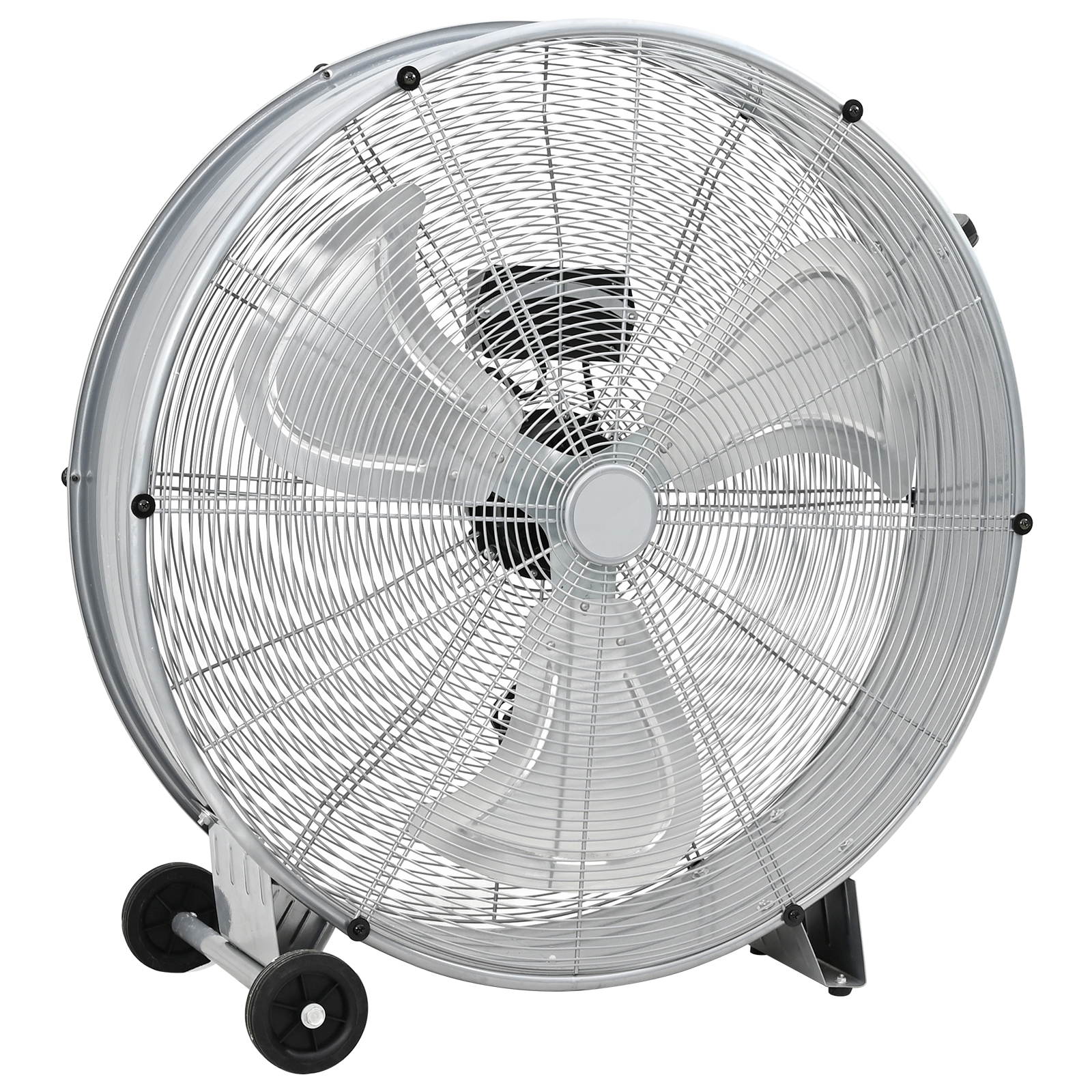 Ventilatore a tamburo  con ruote, 3 velocità, argento, ?77 cm