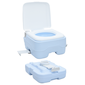 Luce Portatile per Toilette Blu e Bianca in Plastica da 10 L