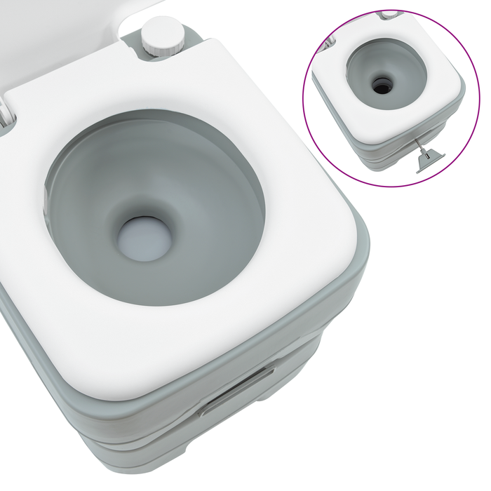 Toilet da Campeggio corpo grigio+coperchio bianco