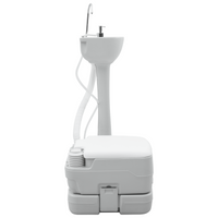 Toilette da Campeggio Corpo Grigio + Coperchio Bianco + Grigio Cool