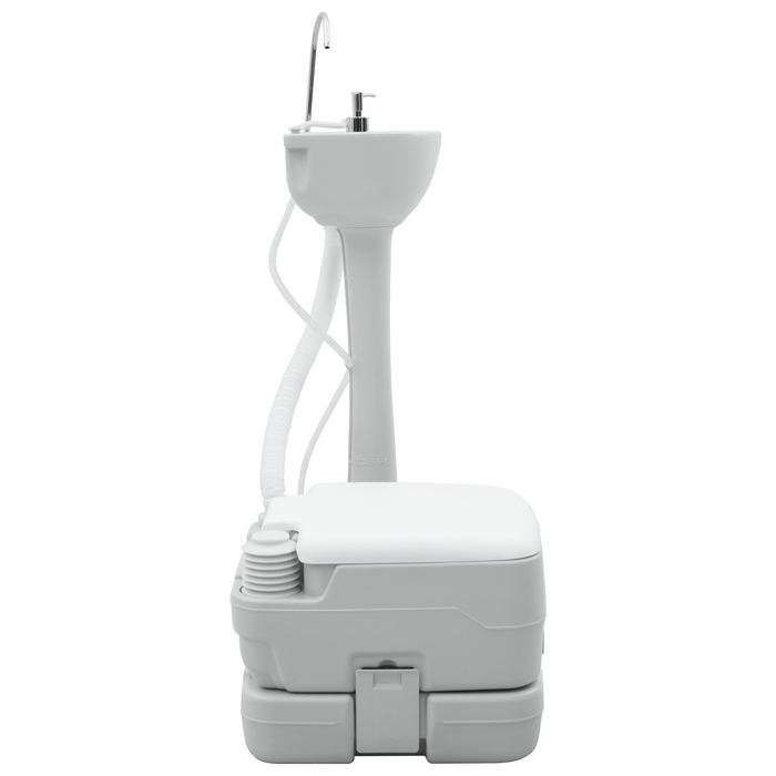 Toilette da Campeggio Corpo Grigio + Coperchio Bianco + Grigio Cool