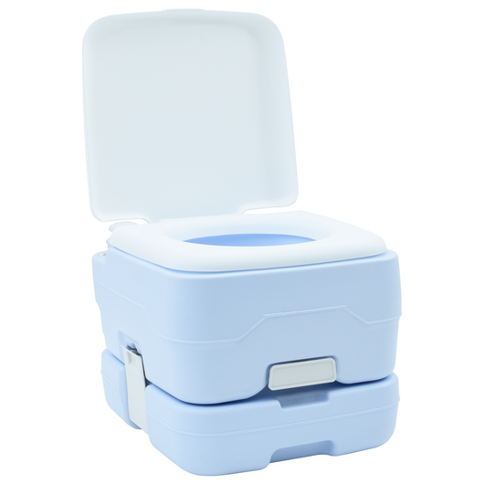 Toilette da Campeggio Portatile Blu, Serbatoio Acqua Fresca 10L e Serbatoio Rifiuti 10L