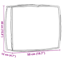 Cuscino per Pallet per Supporto Schienale Crema 50x40x12 cm Tessuto Oxford