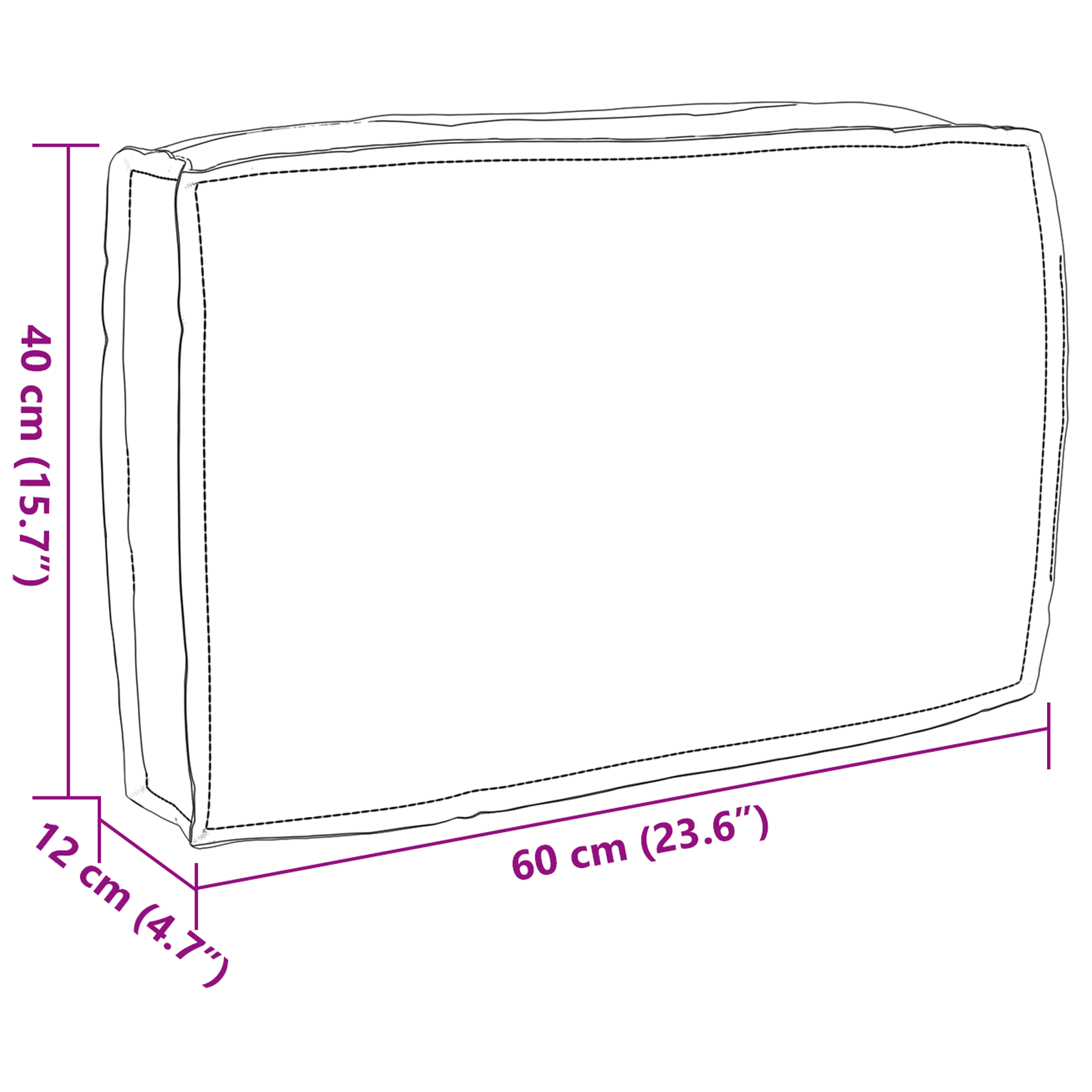 Cuscino per pallet schienale Motivo a foglie 60x40x12 cm Tessuto Oxford
