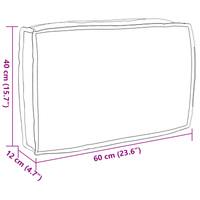 Cuscino per pallet schienale Motivo a foglie 60x40x12 cm Tessuto Oxford