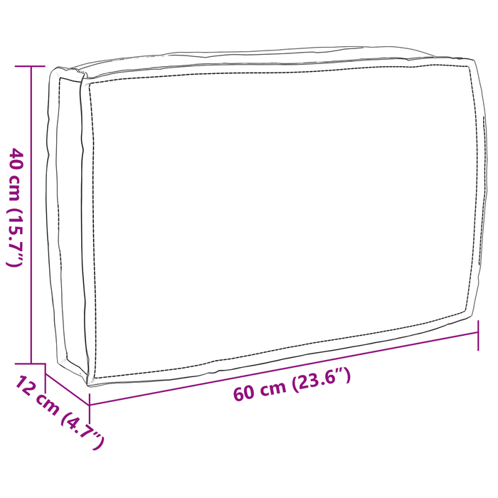 Cuscino per pallet schienale Motivo a foglie 60x40x12 cm Tessuto Oxford