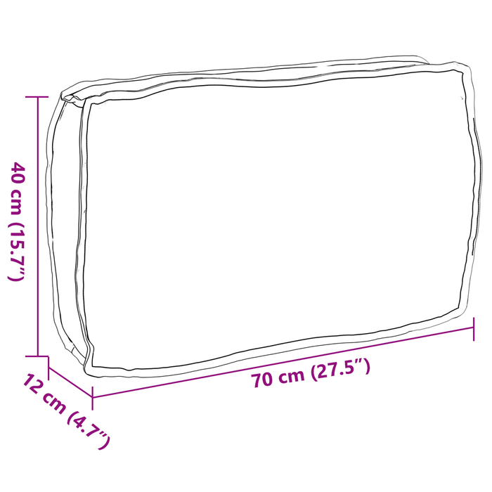 Cuscino per Pallet per Schienale Motivo Foglia 70x40x12 cm Tessuto Oxford