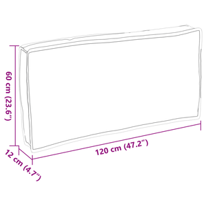 Cuscino per Pallet da Sedere/Schienale Grigio 120x60x12 cm Tessuto Oxford