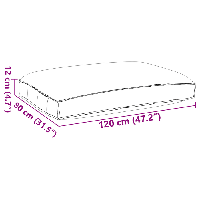 Cuscino per Pallet per Seduta Blu Reale 120x80x12 cm Tessuto Oxford