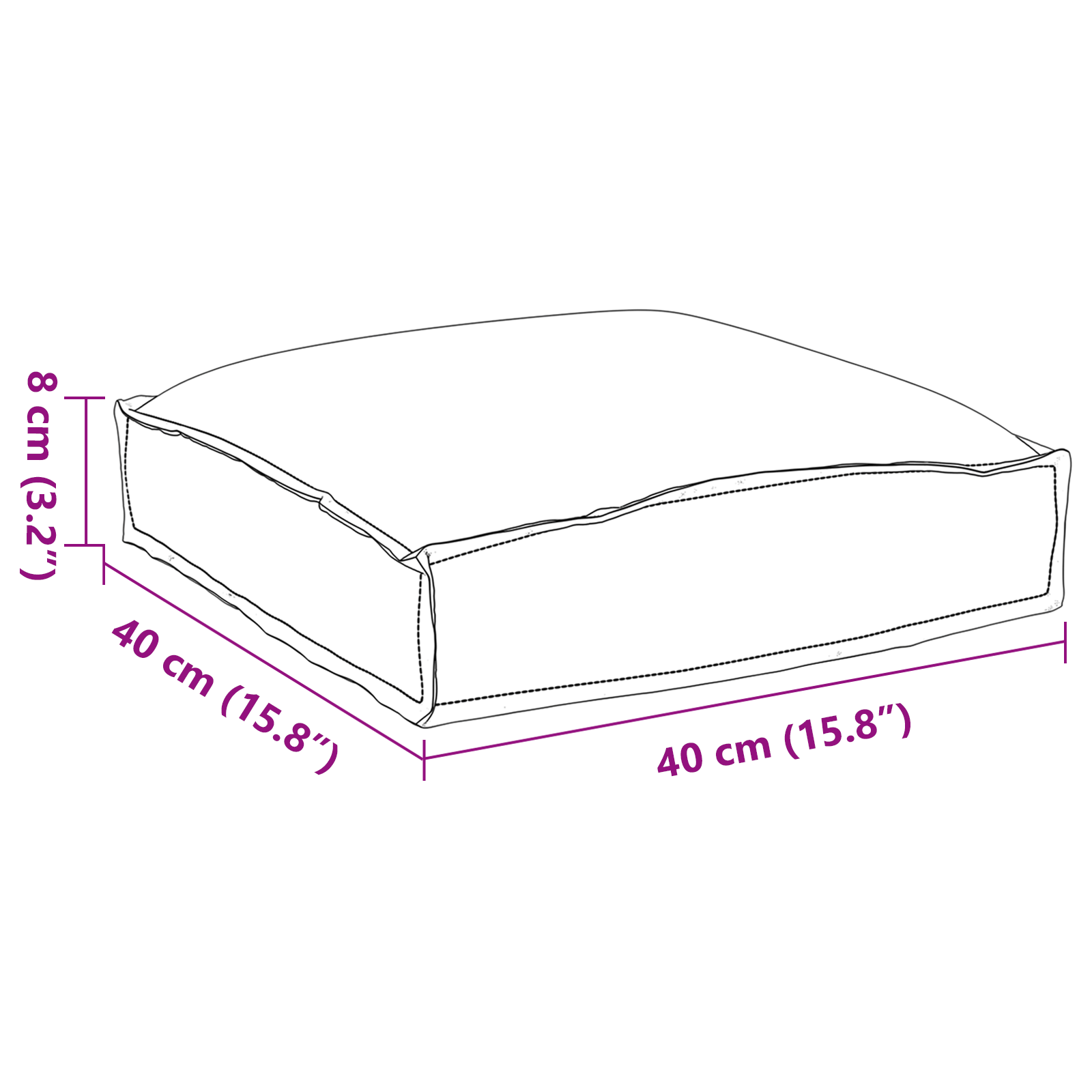 Cuscini per pallet per 4 posti Crema 40x40x8 cm Tessuto Oxford
