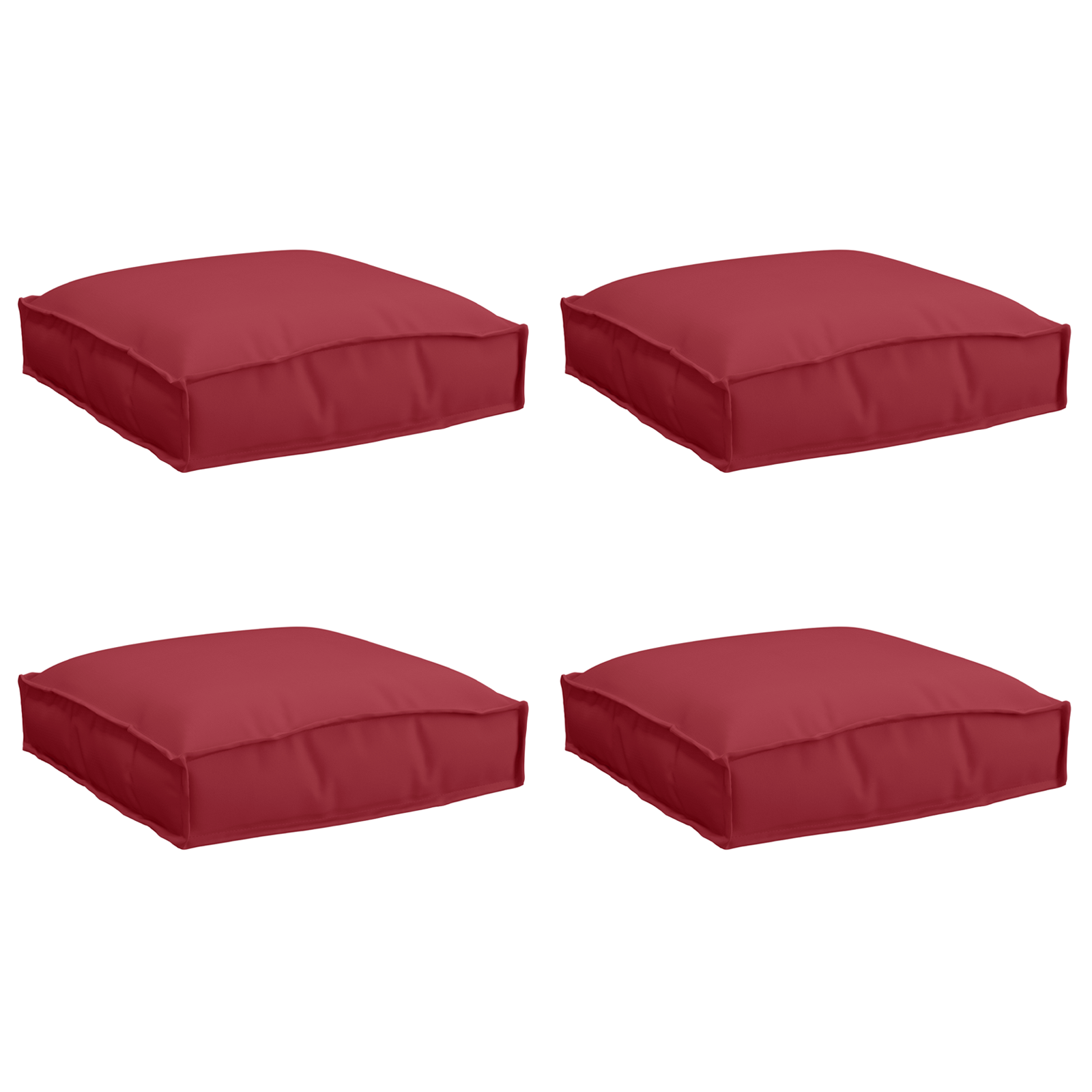 Cuscini per pallet per seduta 4 pz Rosso vino 40x40x8 cm Tessuto Oxford
