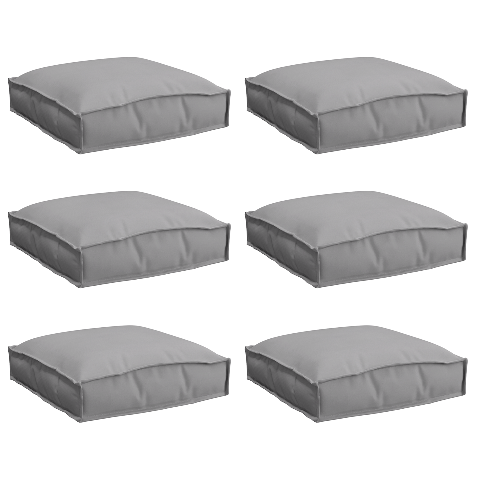 Cuscini per Pallet 6 pcs Grigio 40x40x8 cm Tessuto Oxford