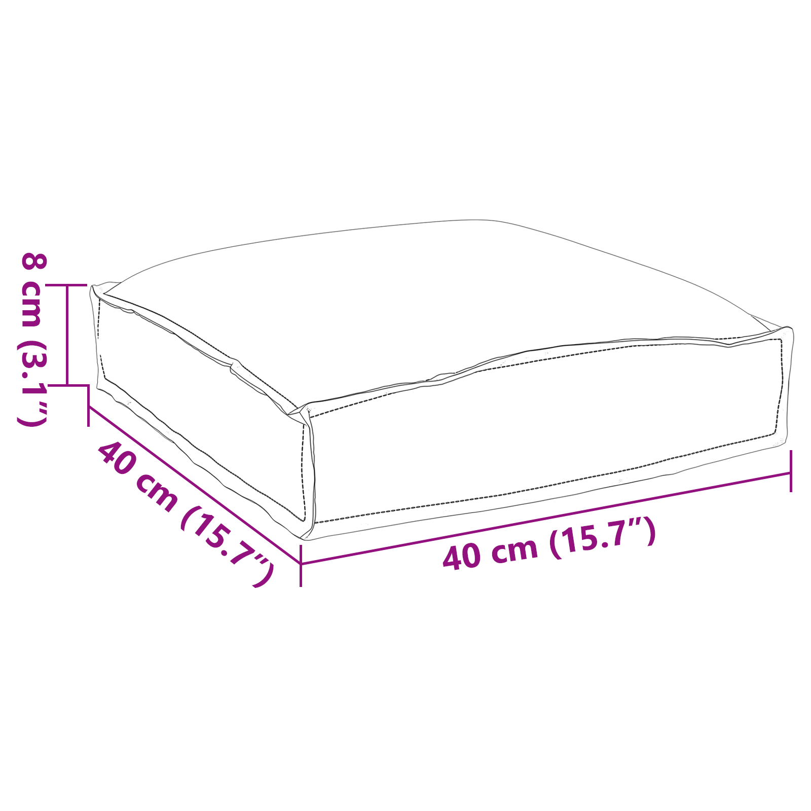 Cuscini per pallet per seduta 6 pezzi Giungla Tropicale 40x40x8 cm Tessuto Oxford