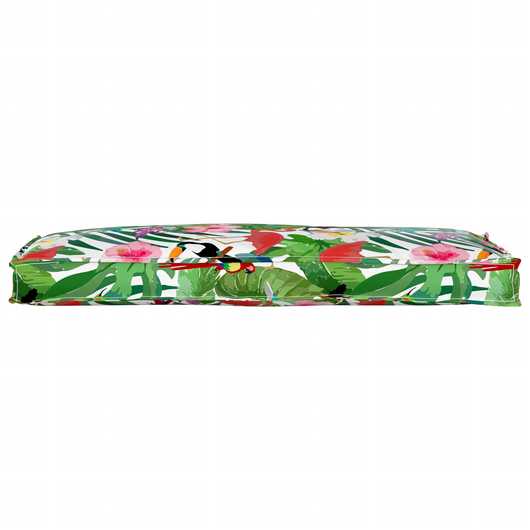 vidaXL Cuscino per panca pallet Floral Multicolore 110 x 40 x 8 cm