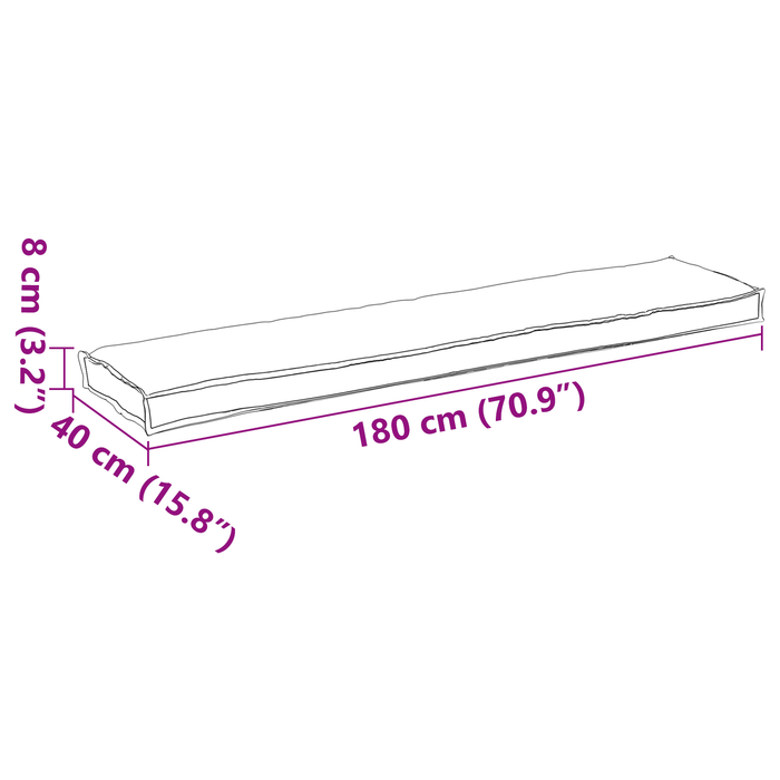 Cuscino per Pallet per Panchina Beige 180x40x8 cm Tessuto Oxford