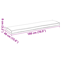 Cuscino per Pallet per Panchina Giungla Tropicale 180x40x8 cm Tessuto Oxford