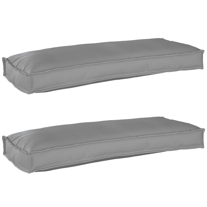 Cuscini per panchina 2 pcs Grigio 100x40x8 cm Tessuto Oxford